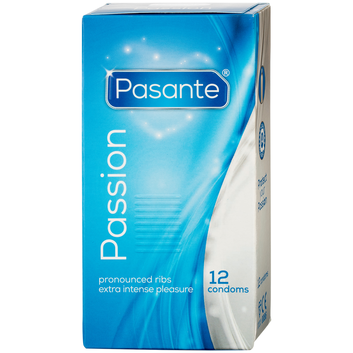 Pasante Passion Ribbed Kondomer 12 stk     - Klar thumbnail