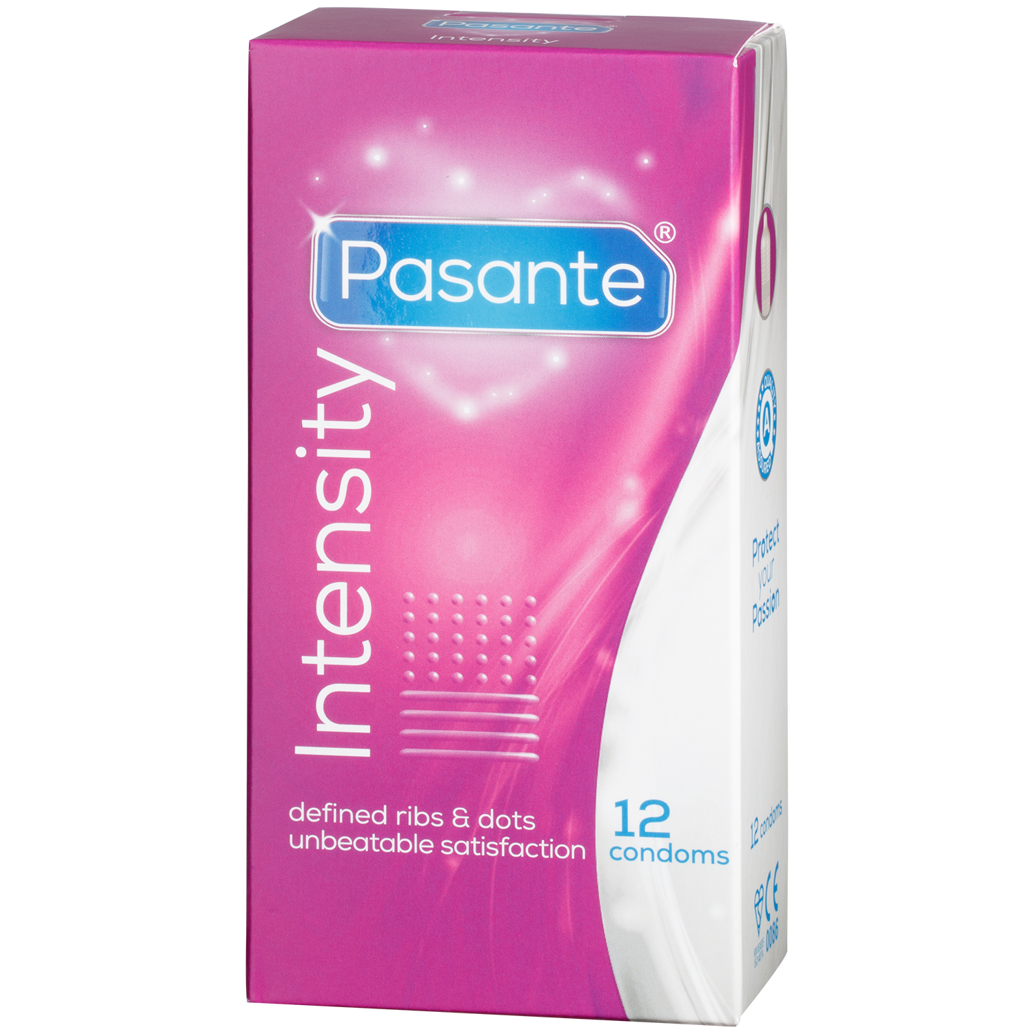 Pasante Intensity Ribs & Dots Kondomer 12 stk   - Klar