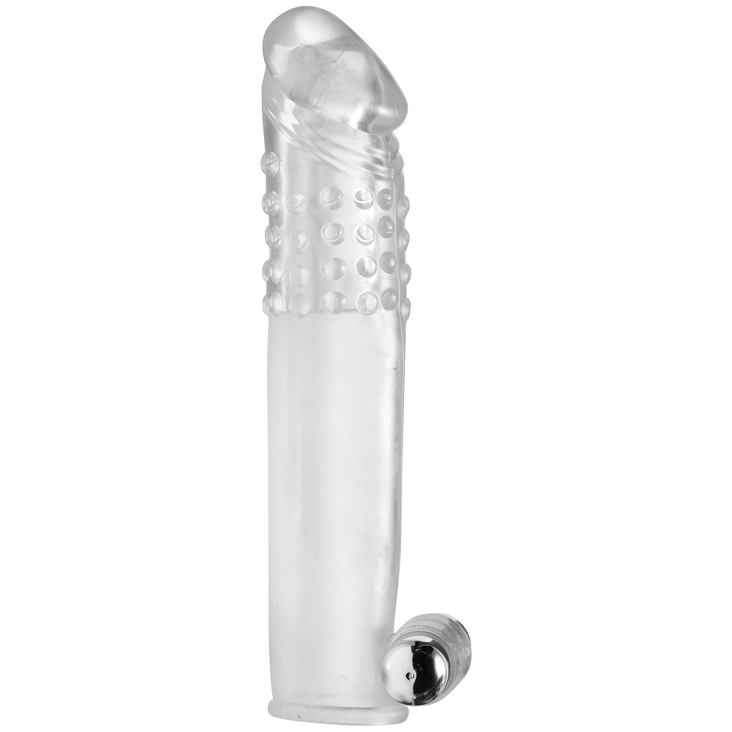 XR Brands Clear Sensations Penis Extender Sleeve med Vibrator   - Klar thumbnail