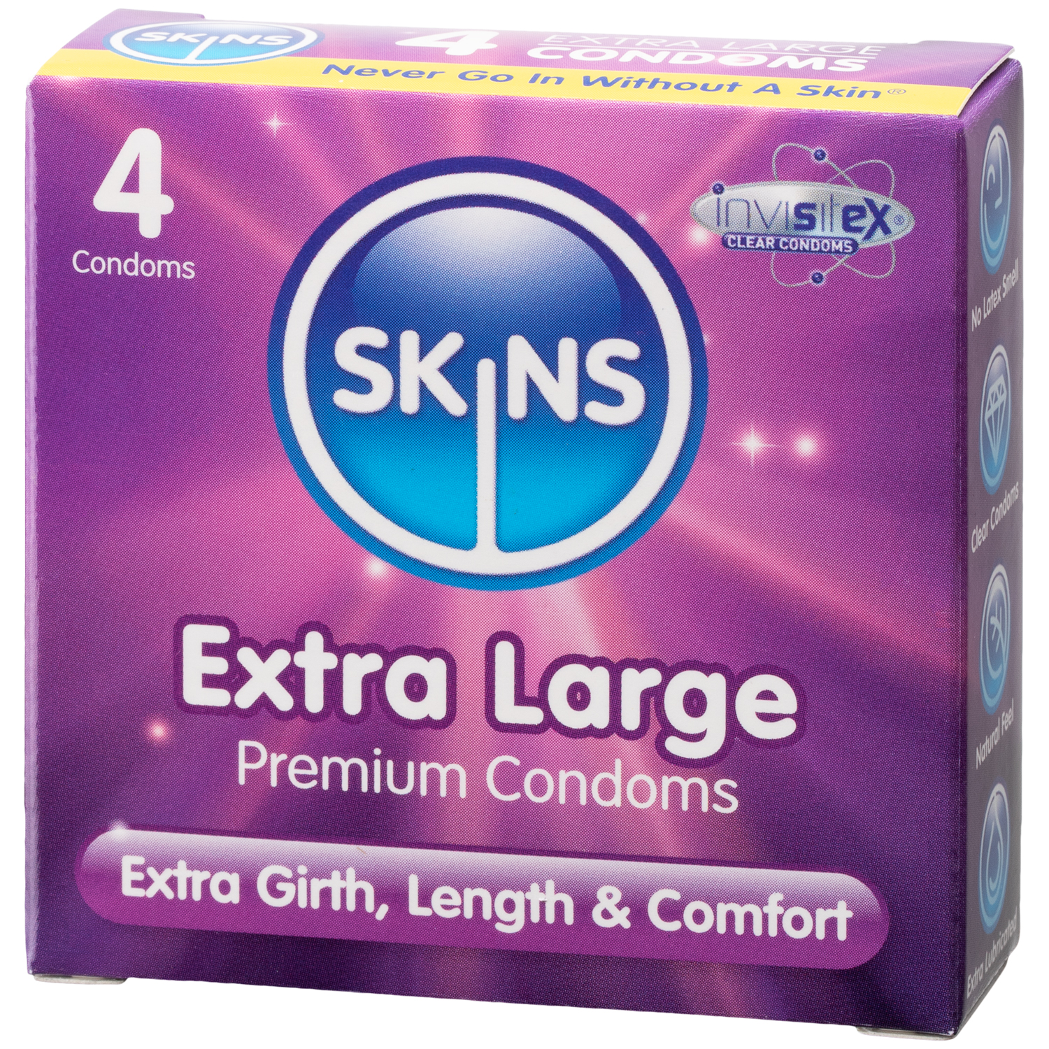 Skins Extra Large Kondomer 4 stk     - Klar thumbnail
