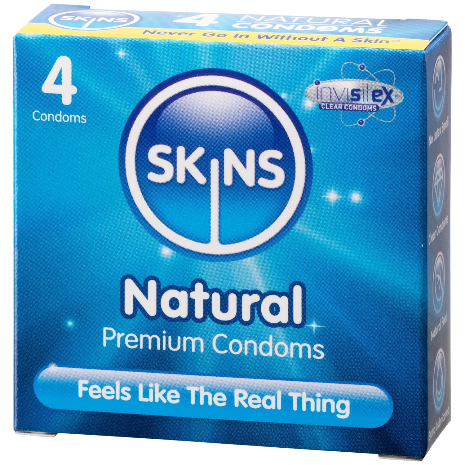 Skins Natural Normale Kondomer 4 stk     - Klar