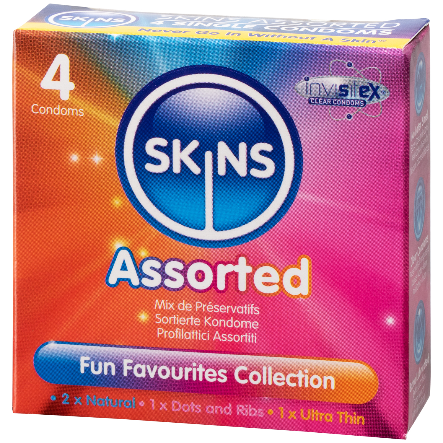 Skins Forskellige Kondomer 4 stk      - Sort thumbnail
