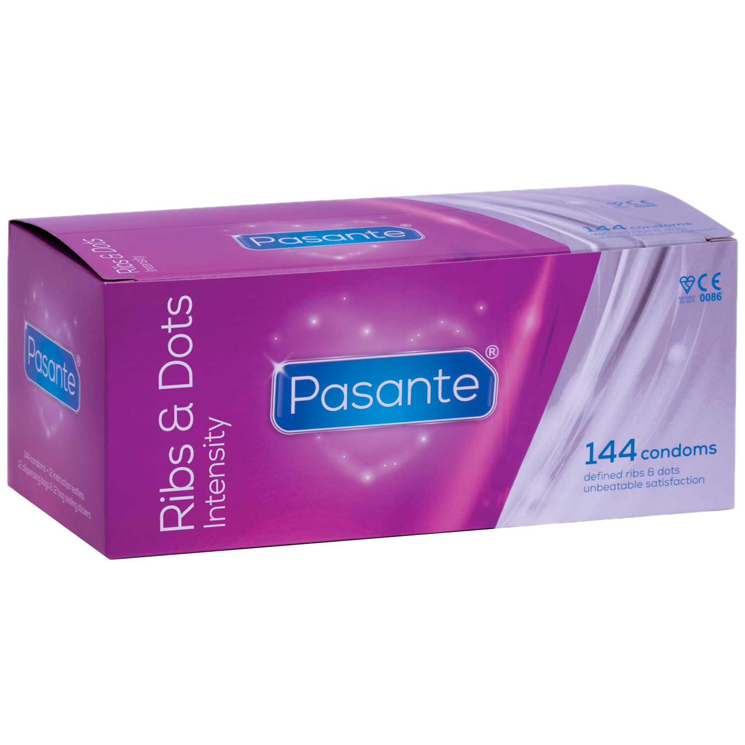 Pasante Intensity Ribs & Dots Kondomer 144 stk thumbnail