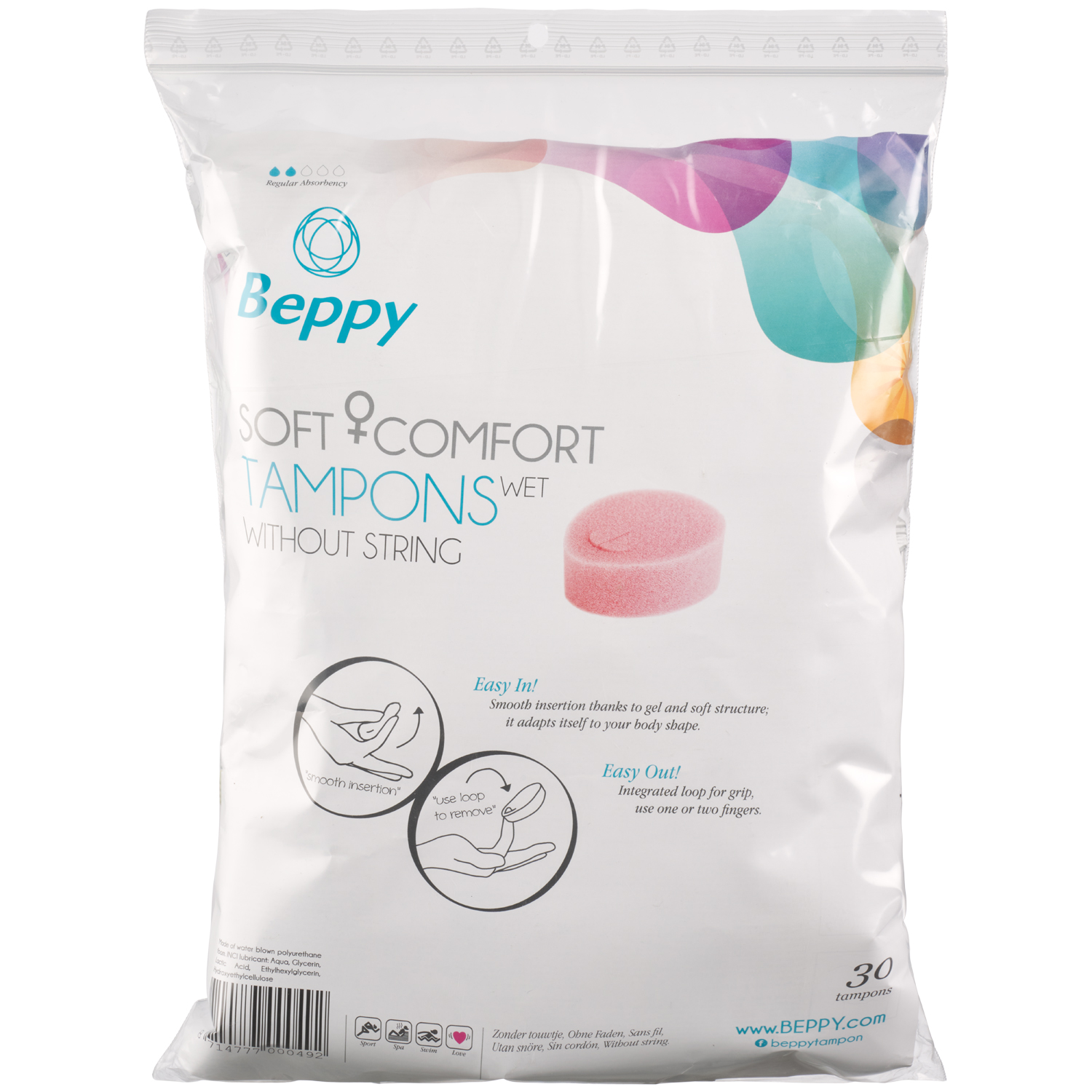 Beppy Wet Comfort Tampons 30 stk     - Rosa thumbnail