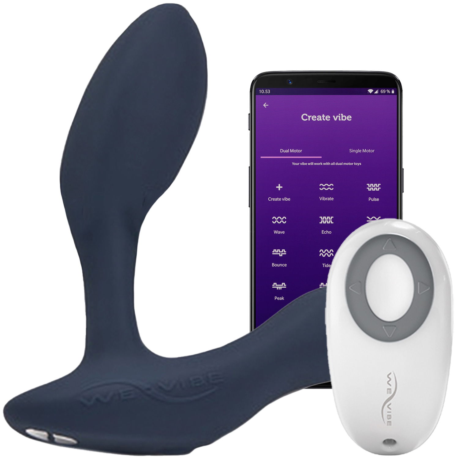 We-Vibe Vector Prostata Massager med Fjernbetjening og App   - Grå thumbnail