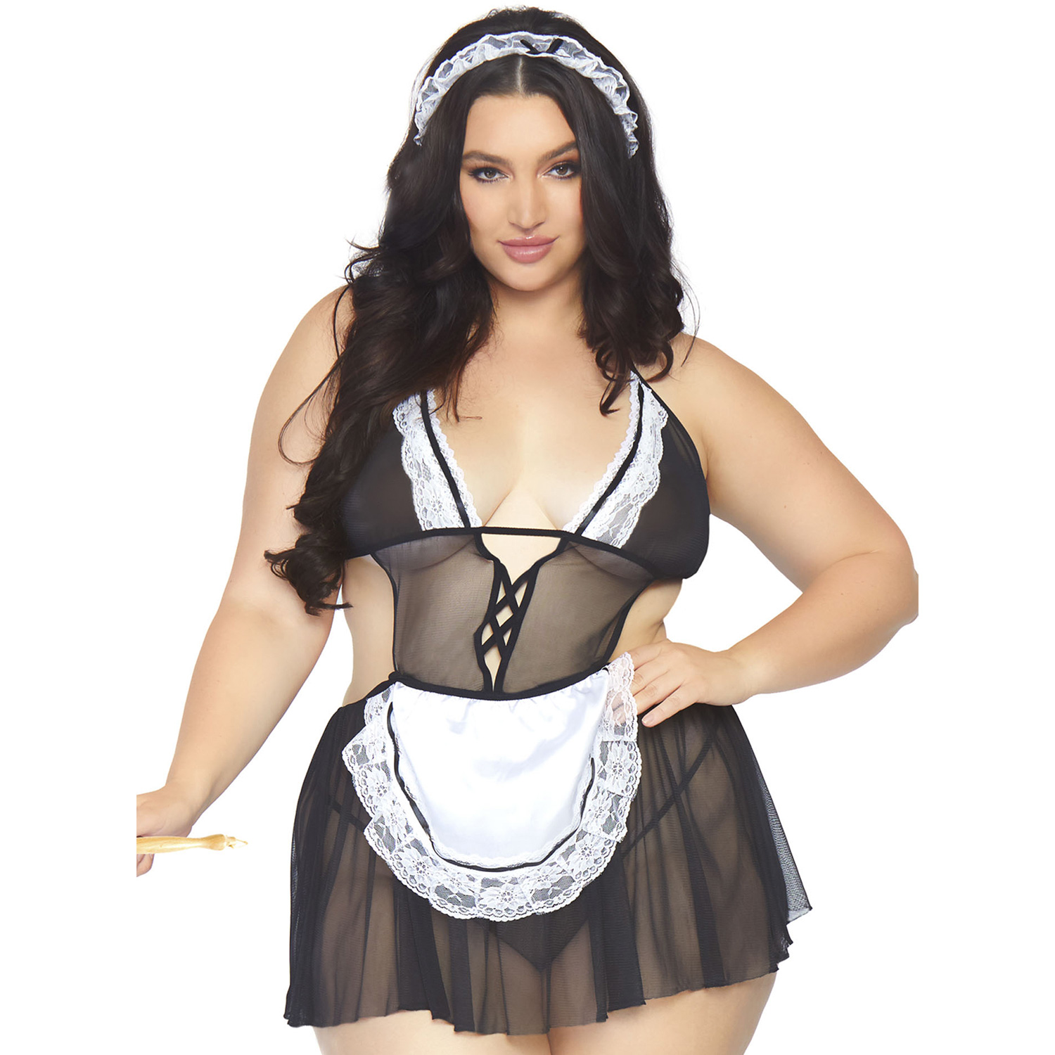 Leg Avenue French Maid Kostume Plus Size thumbnail