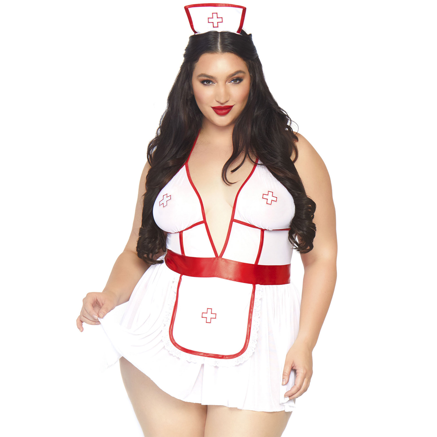 Leg Avenue Sygeplejerske Kostume Plus Size      - Hvid - One Size Queen thumbnail
