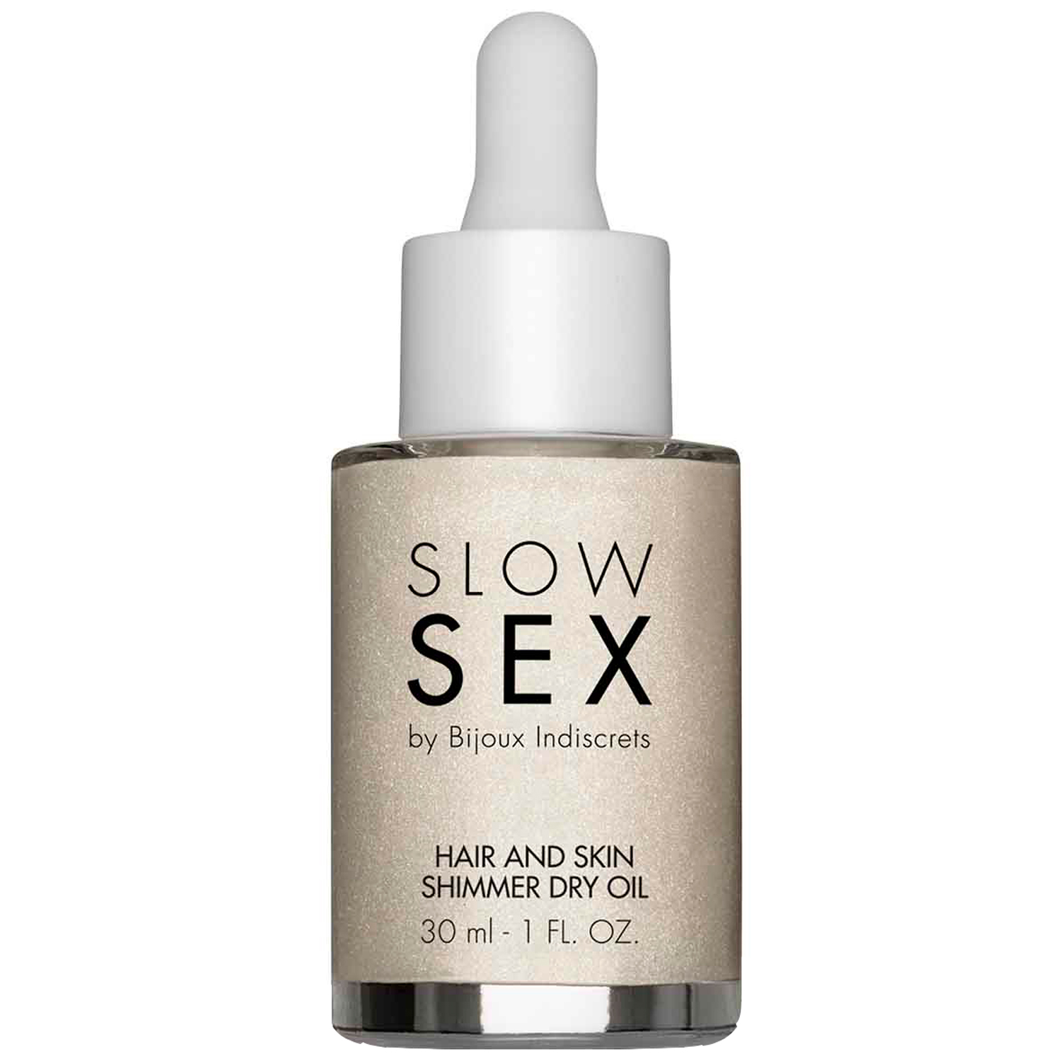 Bijoux Indiscrets Slow Sex by  Hair and Skin Olie med Glimmer 30 ml   - Nude thumbnail
