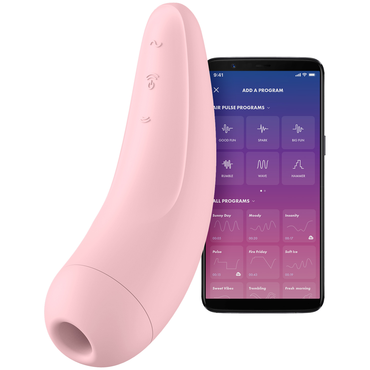 Satisfyer Curvy 2+ App-Styret Klitoris Stimulator     - Rosa thumbnail