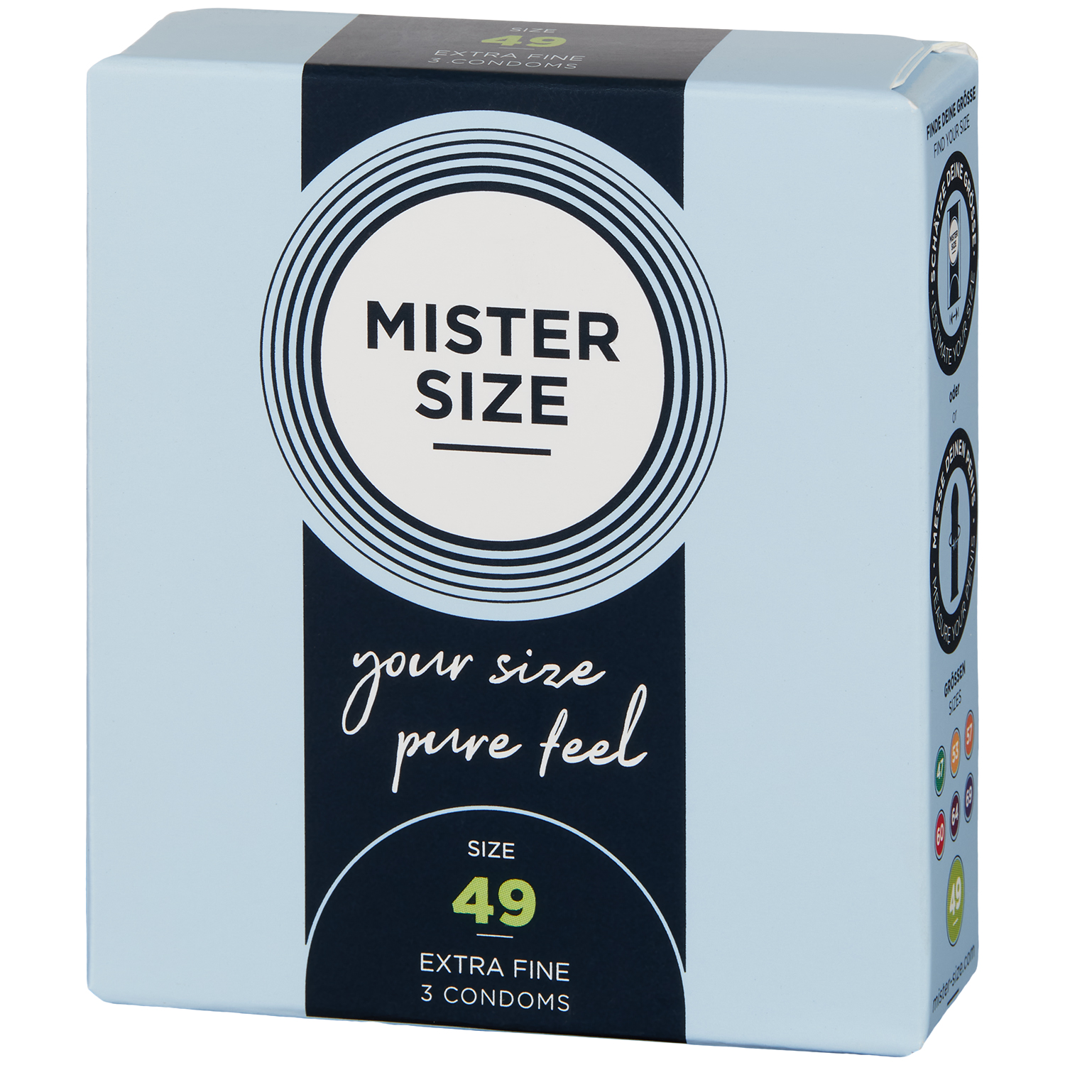 Mister Size PureFeel Kondom 3 stk      - Klar - 49 mm thumbnail