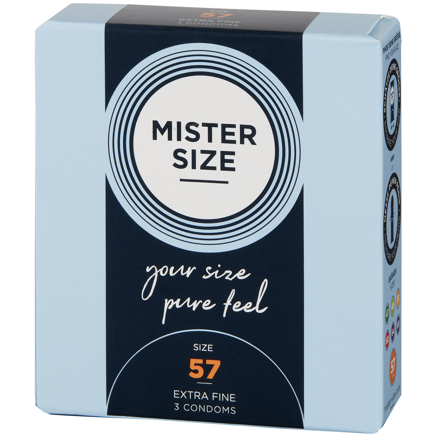 Mister Size PureFeel Kondom 3 stk      - Klar - 57 mm thumbnail