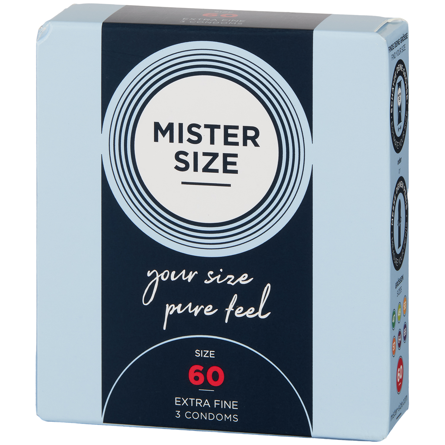 Mister Size PureFeel Kondom 3 stk      - Klar - 60 mm thumbnail