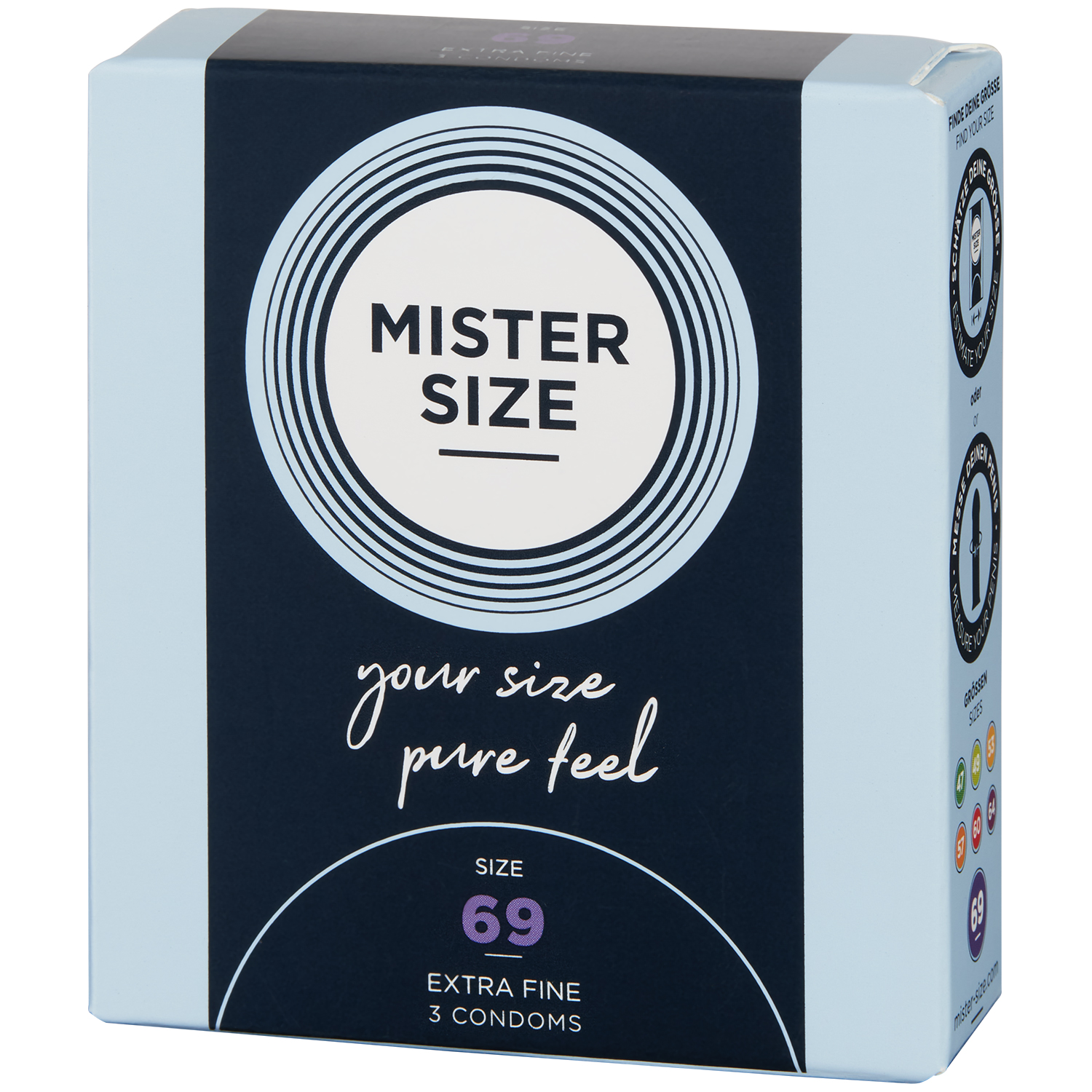 Mister Size PureFeel Kondom 3 stk      - Klar - 69 mm