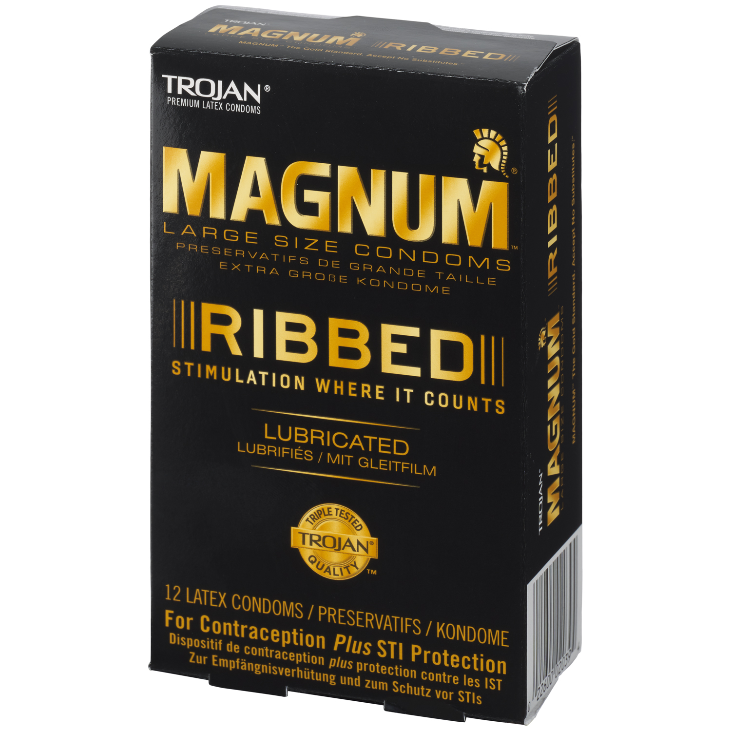 Trojan Magnum Ribbed Kondomer 12 stk