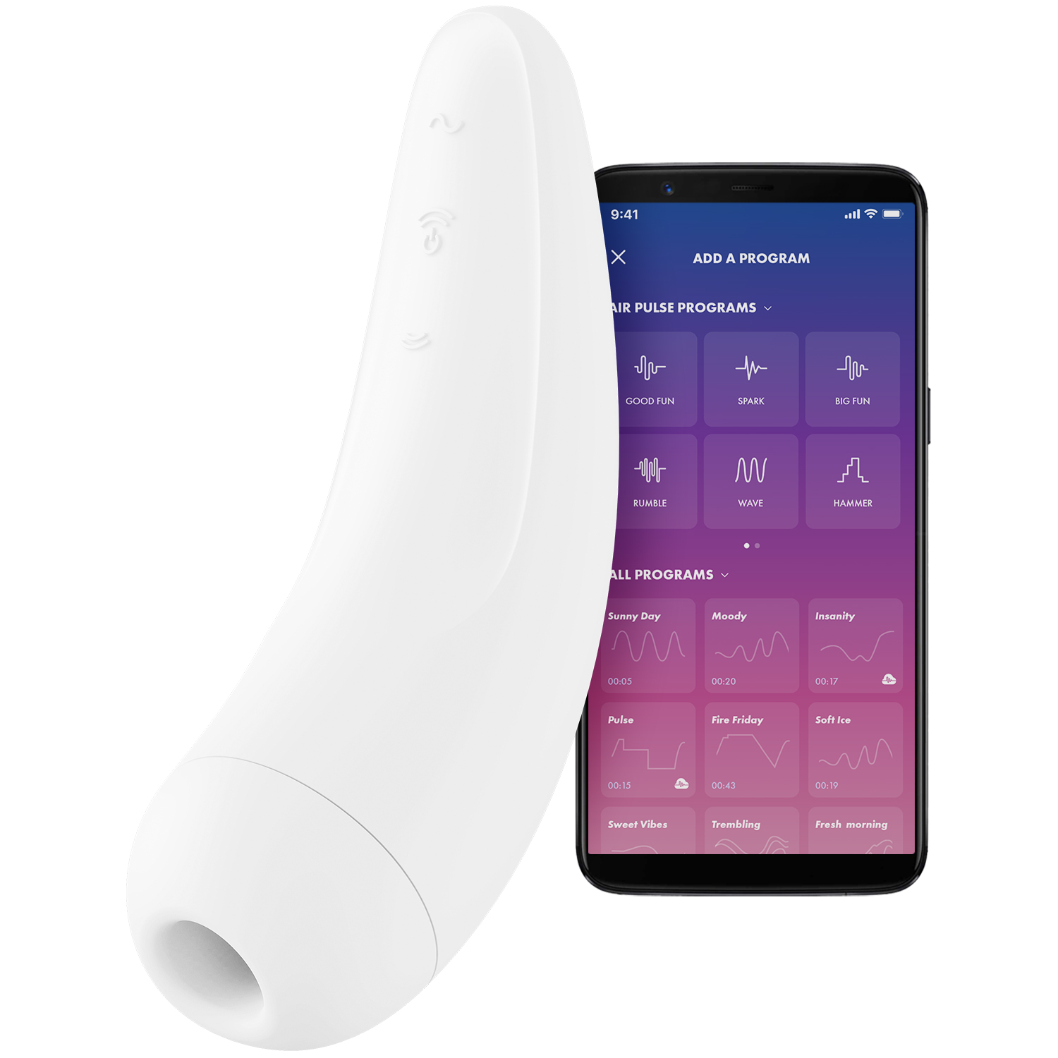 Køb Satisfyer Curvy 2+ App-Styret Hvid Klitoris Stimulator