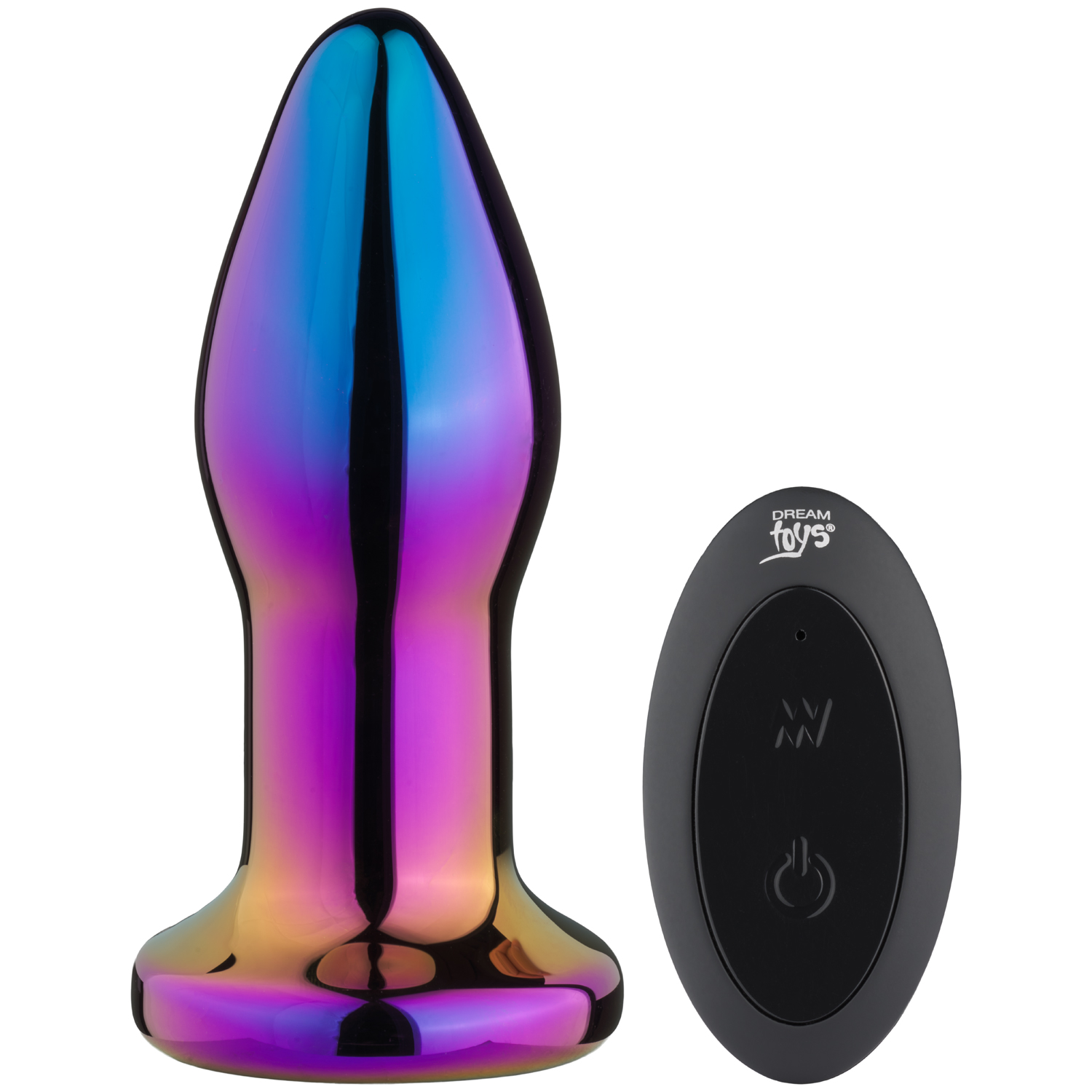 Dream Toys Glamour Glass Vibe Fjernbetjent Butt Plug    - Flere farver thumbnail