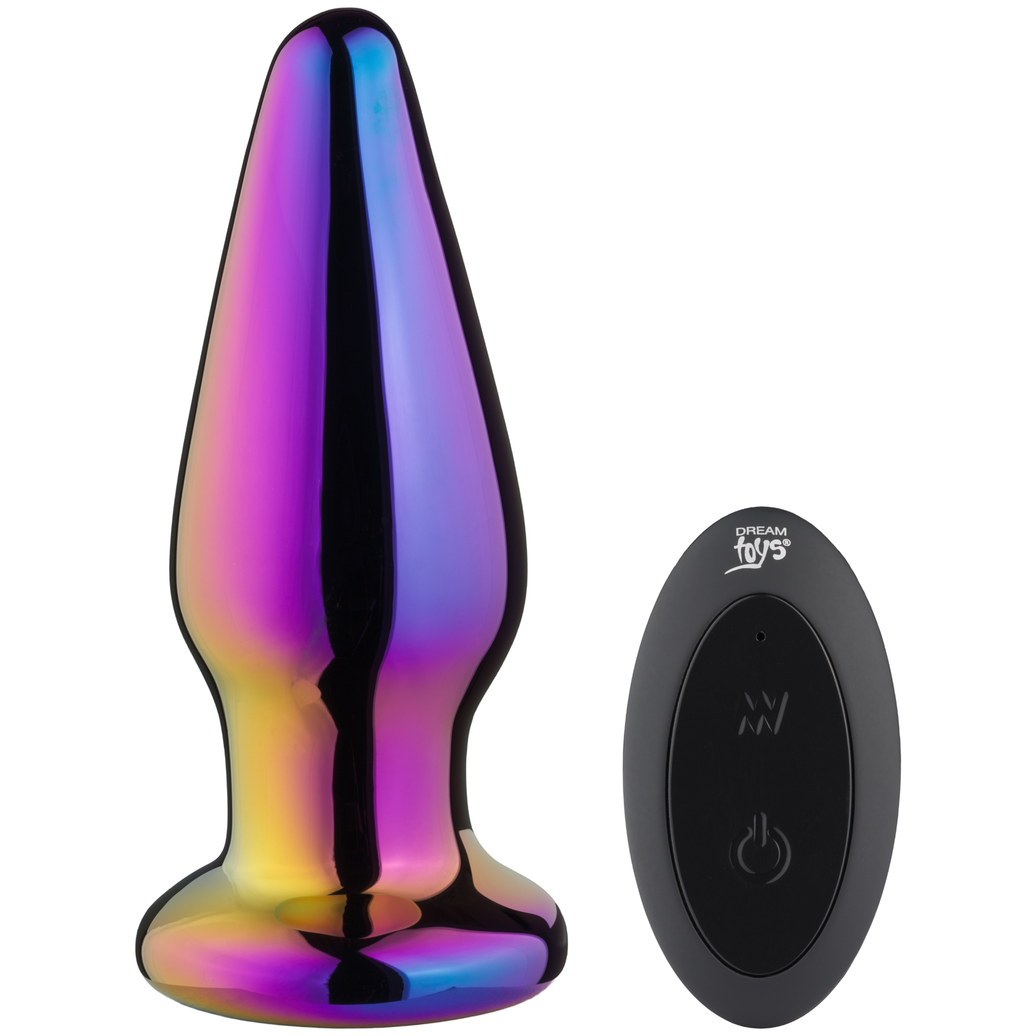 Dream Toys Glamour Glass Vibe Tapered Fjernbetjent Butt Plug   - Flere farver thumbnail