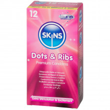 Skins Dots & Ribs Kondomer 12 stk billede af emballagen 1