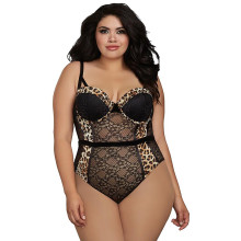 Dreamgirl Leopard Teddy Plus Size Produktbillede 1