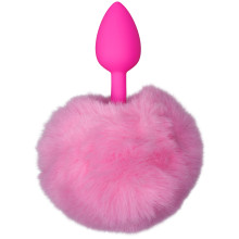baseks Pink Furry Bunny Tail Butt Plug Produktbillede 1