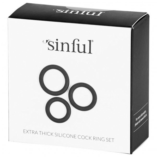 Sinful Extra Thick Silikone Penisring Sæt 3 stk  4