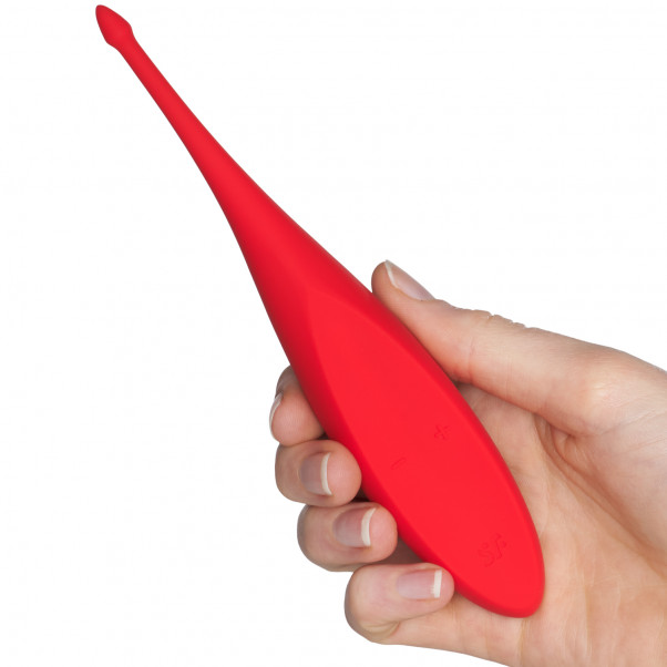 Satisfyer Twirling Fun Tip Klitoris Vibrator Produktbillede med hånd 50