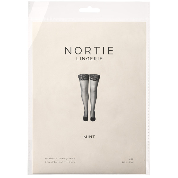 NORTIE Mint Selvsiddende Strømper med Sløjfe Detaljer Plus Size Emballagebillede 90