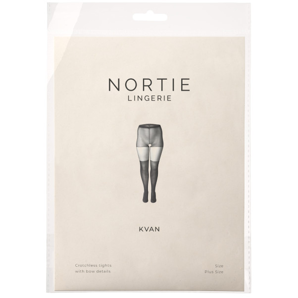 NORTIE Kvan Bundløse Strømpebukser med Sløjfe Detaljer Plus Size Emballagebillede 90