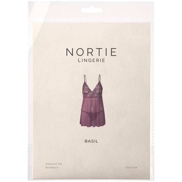NORTIE Basil Babydoll Sæt Bordeaux Emballagebillede 90