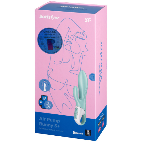 Satisfyer Air Pump Bunny 5 App-styret Oppustelig Rabbit Vibrator Emballagebillede 91