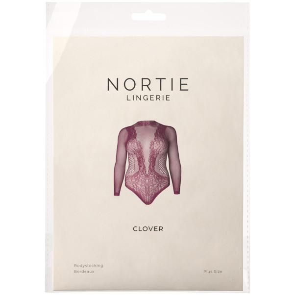 NORTIE Clover Bundløs Bordeaux Bodystocking Plus Size Emballagebillede 90