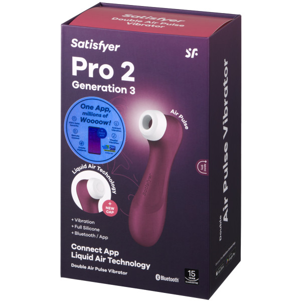 Satisfyer Pro 2 Generation 3 Liquid Air App-Styret Klitoris Stimulator Emballagebillede 90