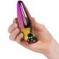 Dream Toys Glamour Glass Vibe Tapered Fjernbetjent Butt Plug Produktbillede med hånd 50